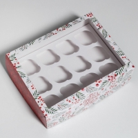 Коробка для капкейков &laquo;С Новым Годом&raquo; 25 х 33 х 10 см, Новый год