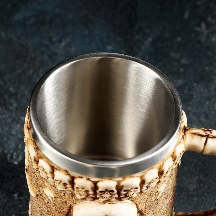 Кружка из нержавеющей стали «Череп. Хэллоуин», 400 мл, цвет бежевый Кружка из нержавеющей стали «Череп. Хэллоуин», 400 мл, цвет бежевый