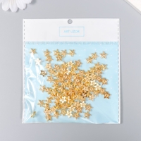 Декор для творчества пластик "Звёзды" золото набор 100 шт 1х1 см