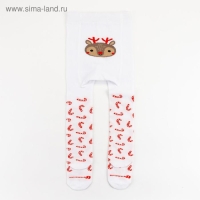 Новый год.Колготки Крошка Я "Оленёнок", белый, рост 68-74 см