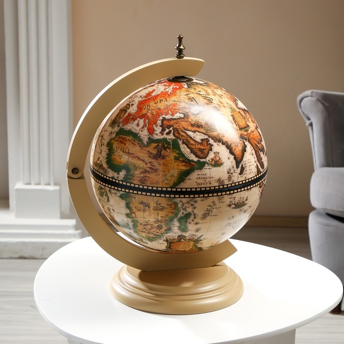Глобус бар декоративный "Карта странника" белый 38х33х48 см