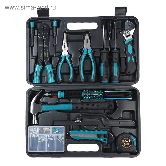 Набор ручного инструмента Bort BTK-160, сталь CrV, 160 предметов в чемодане Набор ручного инструмента Bort BTK-160, сталь CrV, 160 предметов в чемодане
