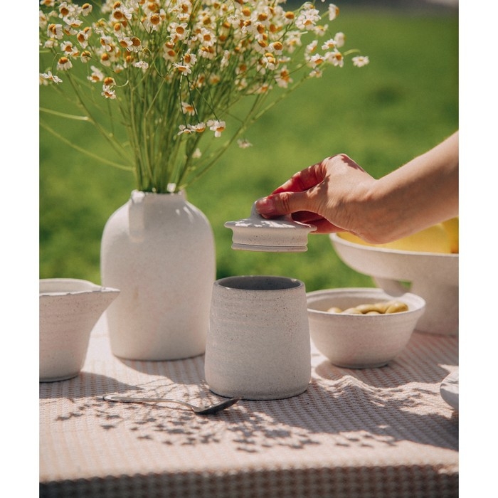 Сахарница керамическая SL Home «Арена Бланка», 400 мл, 9,5×12,5 см, цвет белый Сахарница керамическая SL Home «Арена Бланка», 400 мл, 9,5×12,5 см, цвет белый