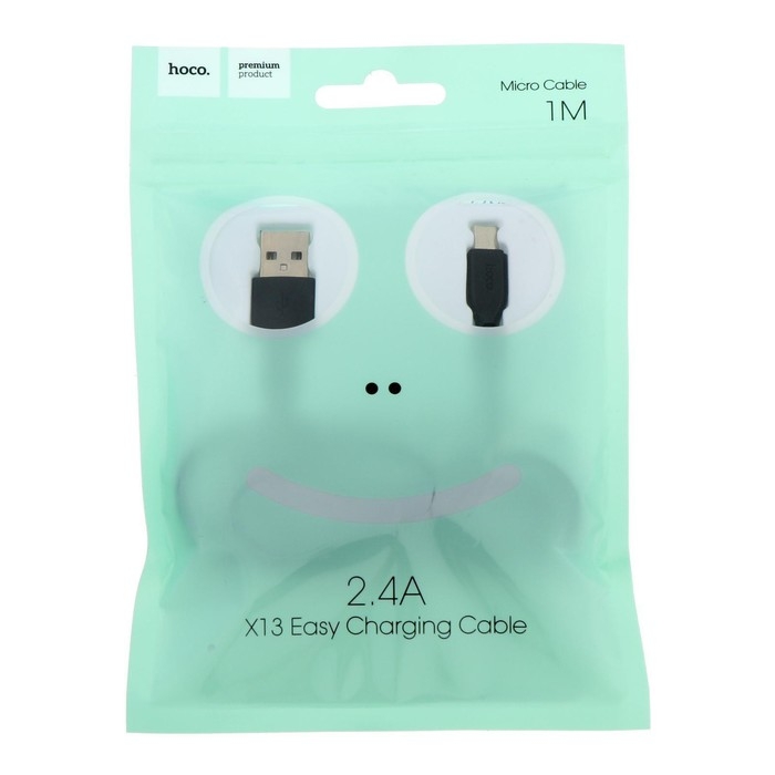 Кабель Hoco X13, microUSB - USB, 2,4 А, 1 м, PVC оплетка, чёрный Кабель Hoco X13, microUSB - USB, 2,4 А, 1 м, PVC оплетка, чёрный