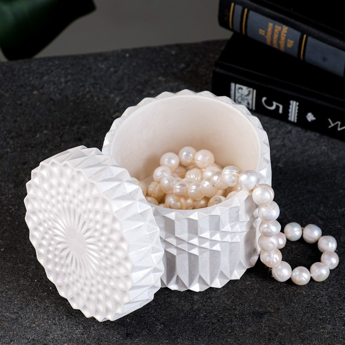 Шкатулка Шкатулка "Ограненная" перламутр, 9х9см