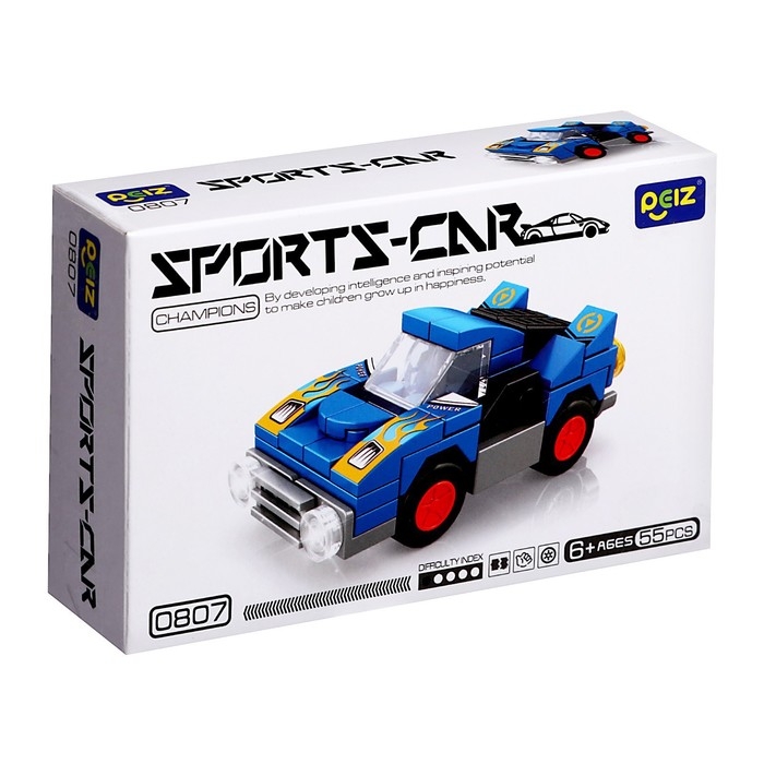 Конструктор Гонка «Спорткар», 55 деталей Конструктор Гонка «Спорткар», 55 деталей