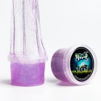 Слайм &laquo;Стекло&raquo;с фиолетовыми блёстками, 100 г в банке