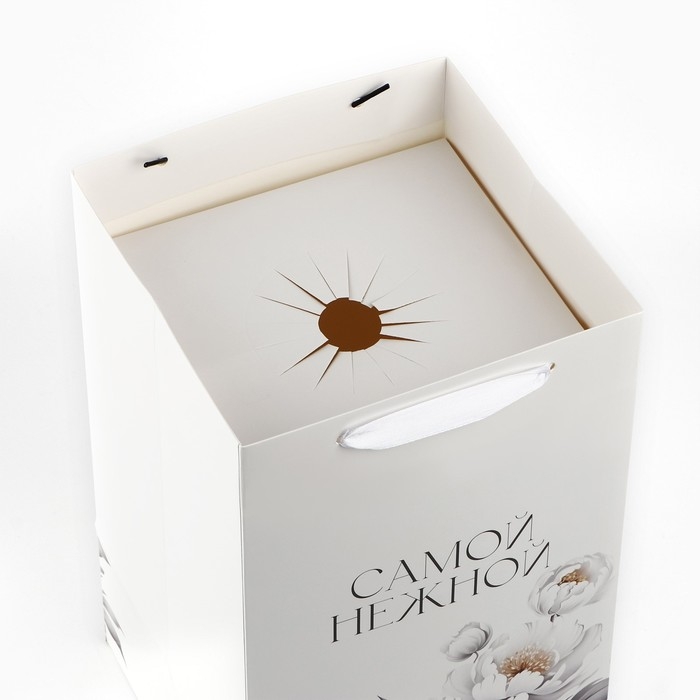 Переноска для цветов с вкладышем для фиксации, «Самой нежной», белый, 35 х 20 х 20 см Переноска для цветов с вкладышем для фиксации, «Самой нежной», белый, 35 х 20 х 20 см