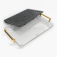 Поднос для чайной церемонии, 20 х 35 см, серый Поднос для чайной церемонии, 20 х 35 см, серый