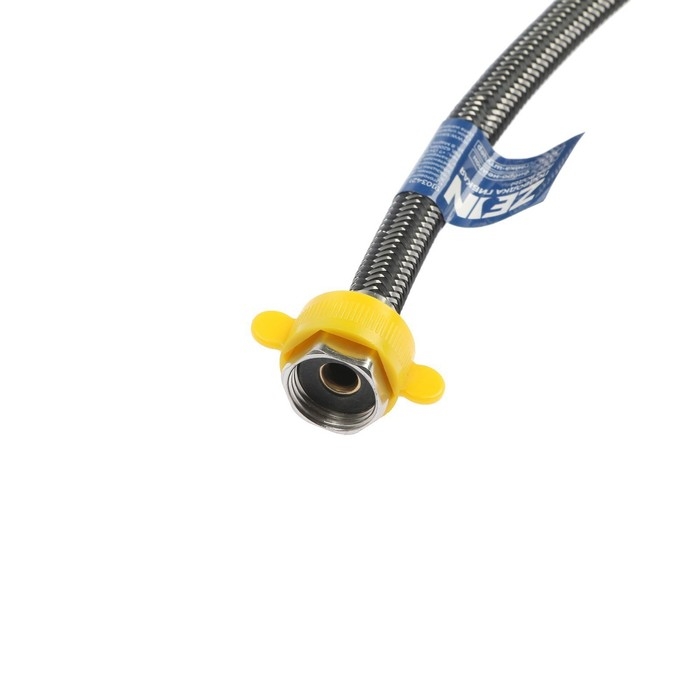 Подводка гибкая для воды ZEIN, фибро-нейлон, 1/2", гайка-штуцер, 50 см, черная