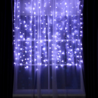 Гирлянда &laquo;Занавес&raquo; 2 &times; 1.5 м, IP20, прозрачная нить, 360 LED, свечение белое, 8 режимов, 220 В