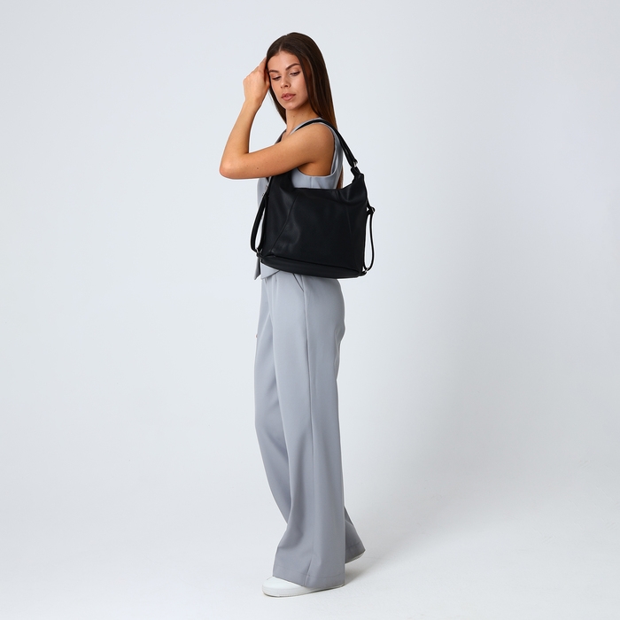 Сумка женская мешок на молнии, цвет чёрный Сумка женская мешок на молнии, цвет чёрный