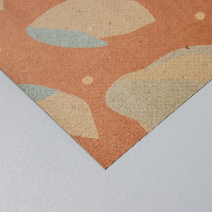 Бумага для скрапбукинга двусторонняя крафт "Цветы" плотность 180 гр набор 5 шт 30,5х32 см