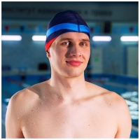 Шапочка для плавания взрослая ONLYTOP &laquo;Полосы&raquo;, тканевая, обхват 54-60 см
