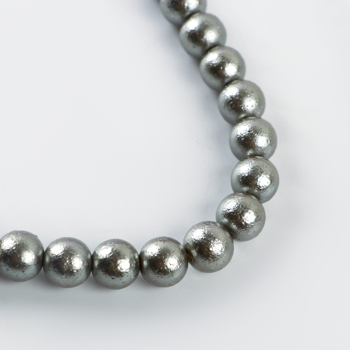 Бусины из стекла, набор 78 шт., диаметр 1 шт. &mdash; 10 мм, цвет серебряный