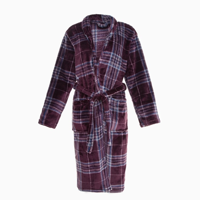 Халат мужской LoveLife &laquo;Клетка&raquo; Вид 1, one size, микрофибра, 100% п/э, 250 г/м2