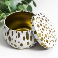 Шкатулка металл круглая "Рисунки золотом на белом и чёрном" МИКС 5,2х7,5х7,5 см Шкатулка металл круглая "Рисунки золотом на белом и чёрном" МИКС 5,2х7,5х7,5 см