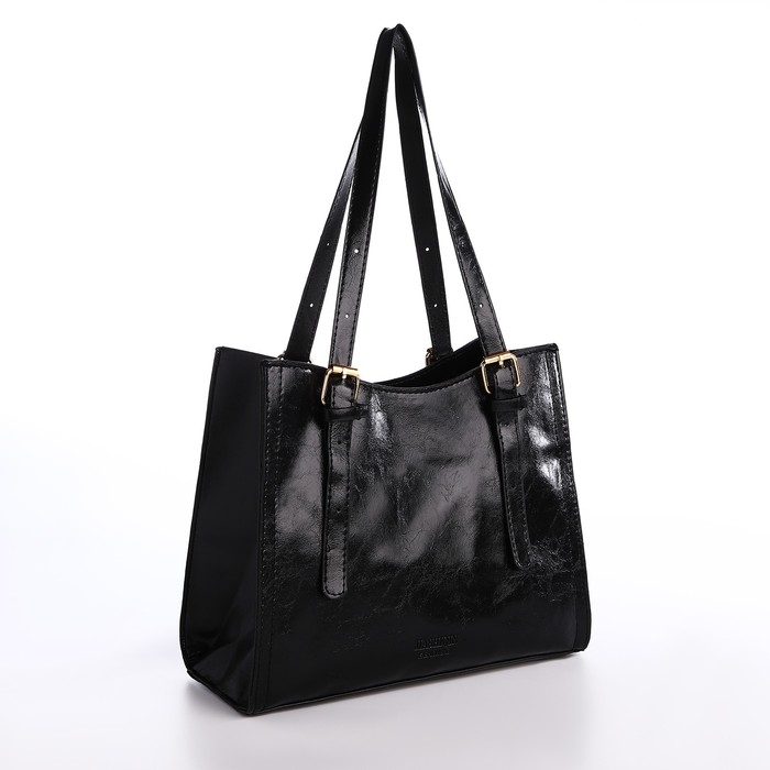 Сумка женская тоут на молнии, цвет чёрный Сумка женская тоут на молнии, цвет чёрный