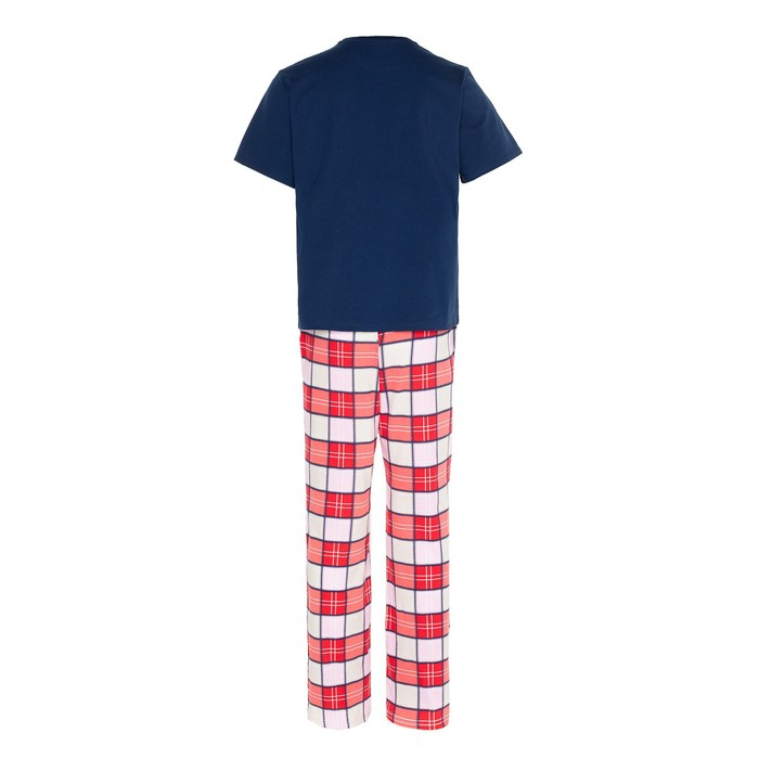 Пижама новогодняя мужская KAFTAN "Santa team", цвет синий/красный, размер 54