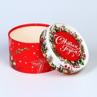 Новый год. Коробка подарочная новогодняя для макарун тубус без окна "Листья", 13 х 8,5 см. Новый год. Коробка подарочная новогодняя для макарун тубус без окна "Листья", 13 х 8,5 см.