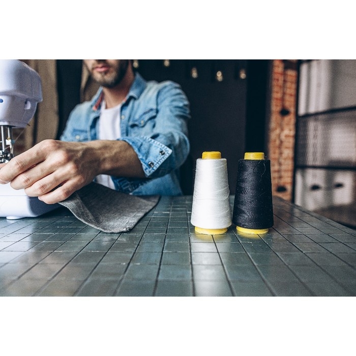 Нитки 40/2, 2700 м, цвет чёрный Нитки 40/2, 2700 м, цвет чёрный