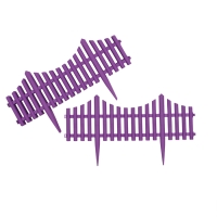 Ограждение декоративное, 30 &times; 300 см, 5 секций, пластик, сиреневый, Greengo