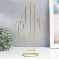 Сувенир металл подставка для украшений "Кактус" золото 38х20,5х12 см