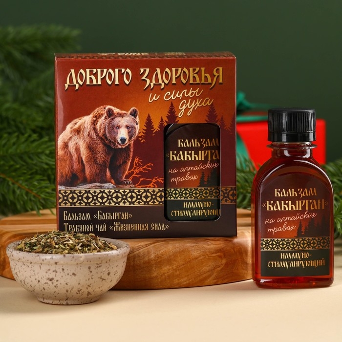 Подарочный набор &laquo;Доброго здоровья&raquo;: травяной чай 20 г., безалкогольный бальзам 100 мл.