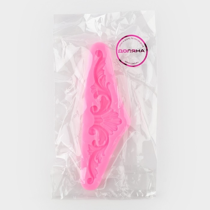 Молд Доляна &laquo;Лепнина&raquo;, силикон, 14,3&times;4,7&times;0,9 см, цвет розовый