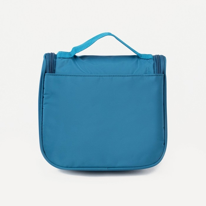 Косметичка-несессер, отдел на молнии, с ручкой, с крючком, цвет синий