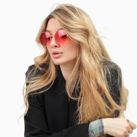 Очки солнцезащитные OneSun, футуристические, 6 х 13.5 см, розовые Очки солнцезащитные OneSun, футуристические, 6 х 13.5 см, розовые