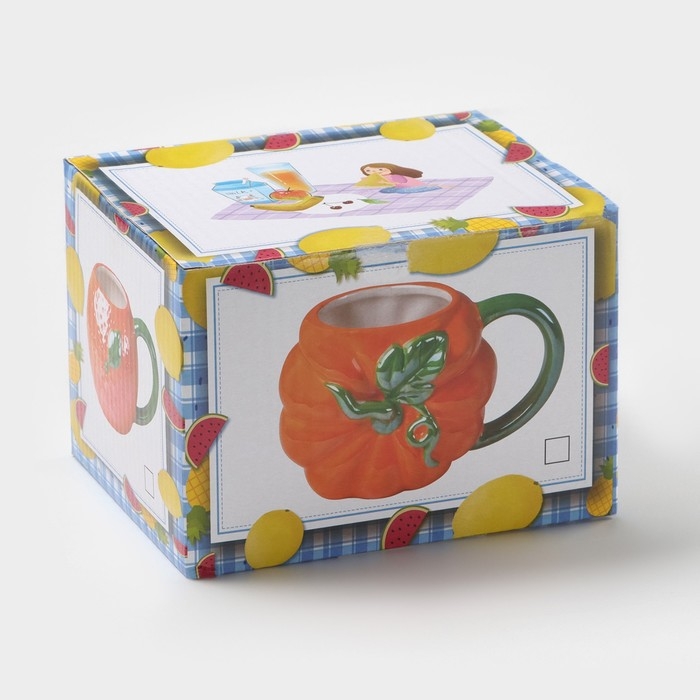 Кружка керамическая &laquo;Помидор&raquo;, 400 мл, цвет красный