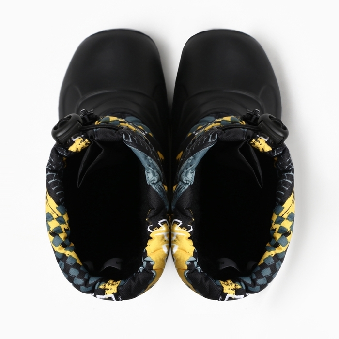 Сапоги детские из ЭВА с комбинированным верхом, цвет черная скорость, размер 30-31