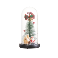 Светильник колба &laquo;Дед мороз и пряничный домик&raquo; 1,5Вт, LED, 3xAAA, черный USB 11х11х21см