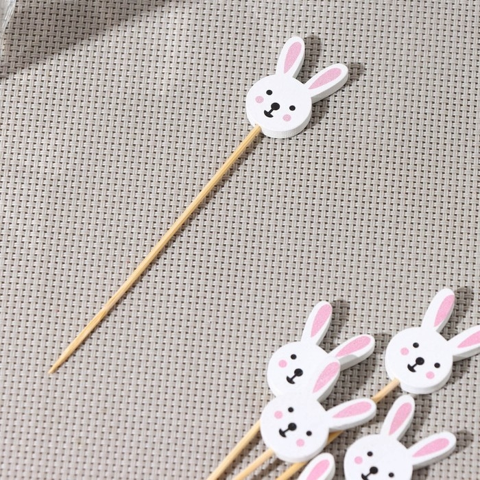 Шпажки Доляна &laquo;Пасхальные зайчики&raquo;, 12 см, набор 25 шт