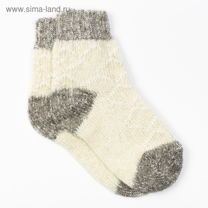 Носки детские шерстяные цвет белый, размер 18