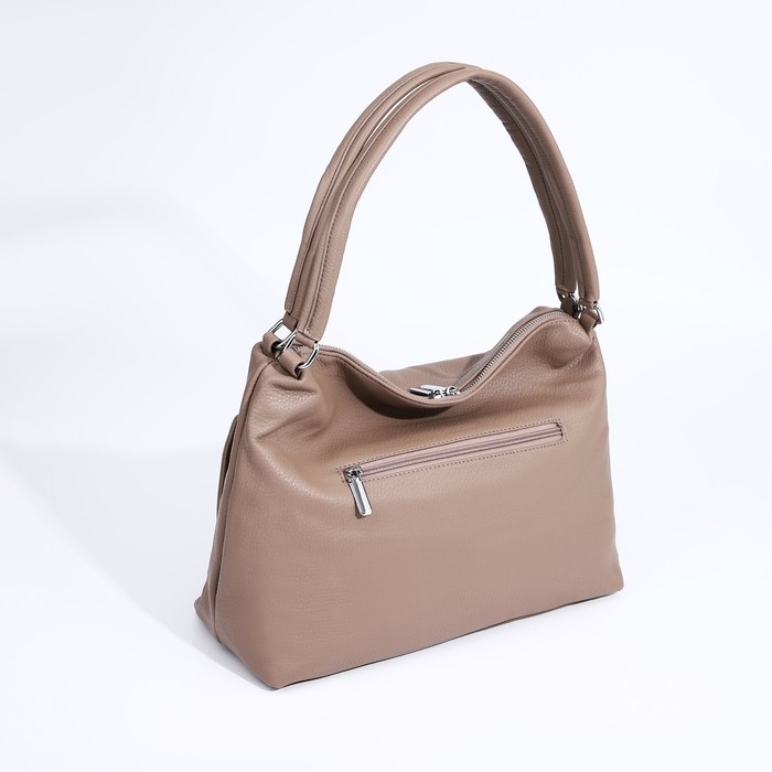 Сумка-тоут на молнии, 3 наружных кармана, цвет бежевый Сумка-тоут на молнии, 3 наружных кармана, цвет бежевый