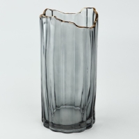 Ваза для цветов &laquo;Калипсо грей&raquo; из серого стекла 26&times;12&times;12 см