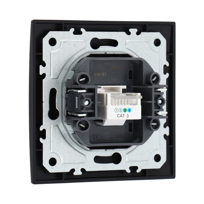 Розетка телефонная одноместная TOT Elegant, скрытая, черная