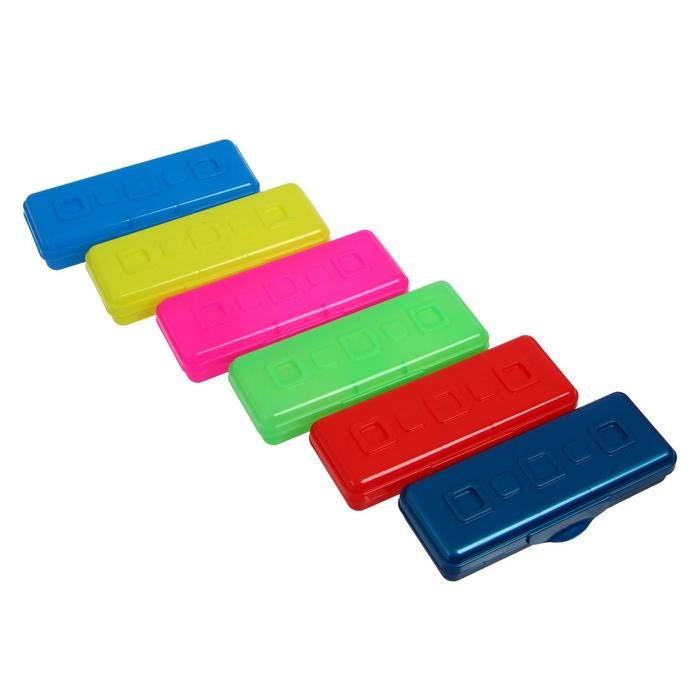 Пенал-футляр Calligrata Пенал-футляр Calligrata "Школьный", 80 х 205 х 38 мм, полупрозрачный. пластиковый, микс