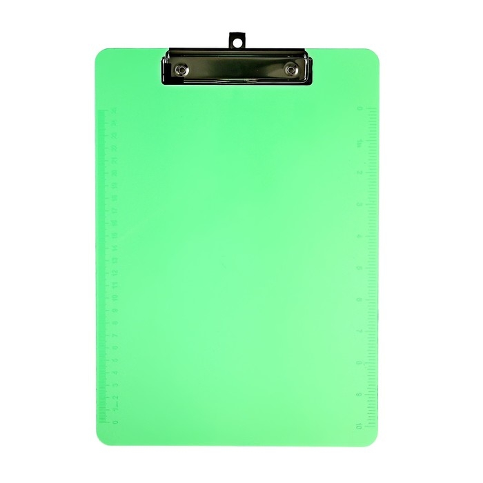 Планшет с прижимом формат А4 пластик, тонированный, с линейкой, МИКС Планшет с прижимом формат А4 пластик, тонированный, с линейкой, МИКС