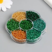 Бисер стекло 12/0 в цветке "Воздух" цветной прозрачный 7 цветов х 8 гр 8,2х8,2х2 см Бисер стекло 12/0 в цветке "Воздух" цветной прозрачный 7 цветов х 8 гр 8,2х8,2х2 см