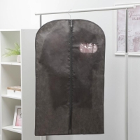 Чехол для одежды с окном, 60&times;100 см, спанбонд, цвет серый