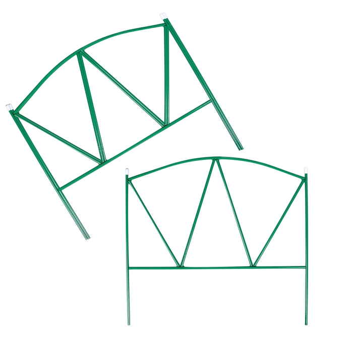 Ограждение декоративное, 60 &times; 325 см, 5 секций, металл, зелёное, &laquo;Арена&raquo;