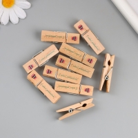 Декор для творчества дерево "Прищепка - С днём рождения!" набор 10 шт Декор для творчества дерево "Прищепка - С днём рождения!" набор 10 шт