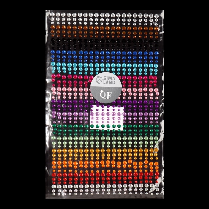 Стразы для декора ногтей, на клеевой основе, 24&times;13.5 см, d=3/4/5 мм, разноцветные