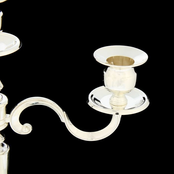 Подсвечник металл на 3 свечи "Элегантность" серебро 35х31х11 см