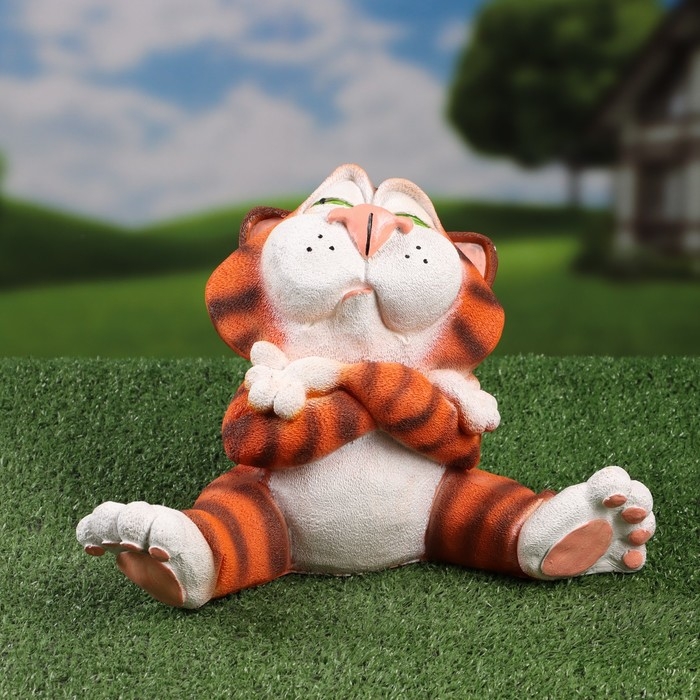 Садовая фигура Садовая фигура "Кот" рыжий, 22х33см