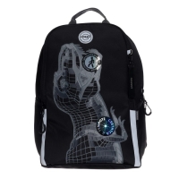 Рюкзак школьный Grizzly "Дино", 38 х 29 х 17.5 см, эргономичная спинка, чёрный/серый Рюкзак школьный Grizzly "Дино", 38 х 29 х 17.5 см, эргономичная спинка, чёрный/серый