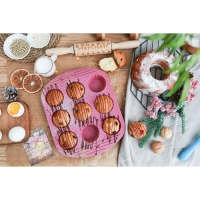 Форма для выпечки Доляна «Сладости. Круг реб», силикон, 27×22×3 см, 9 ячеек (6×6×3 см), цвет МИКС Форма для выпечки Доляна «Сладости. Круг реб», силикон, 27×22×3 см, 9 ячеек (6×6×3 см), цвет МИКС